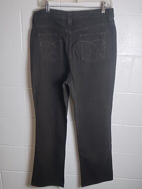 34 X 29.5 Chico's Platinum‎ Stretch Denim Jean Dark Green